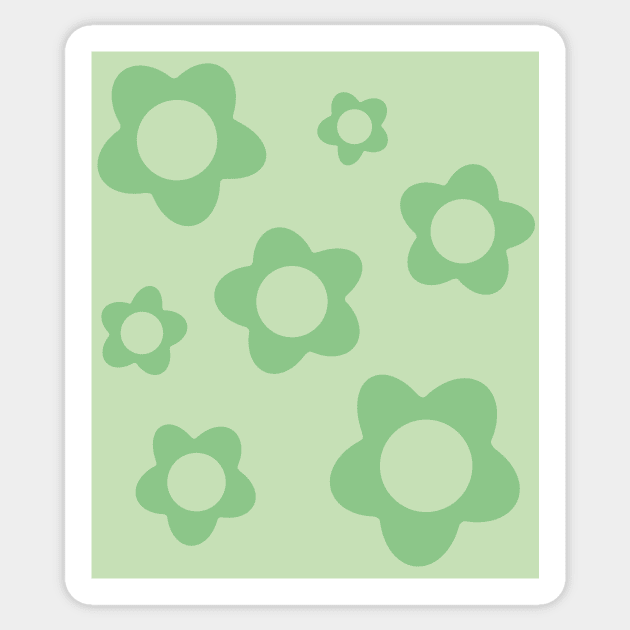 pattern flower aesthetic green Sticker by maoudraw